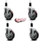 Service Caster 5'' Maroon Poly Swivel 1-3/8'' Expanding Stem Caster Set with Brake, 4PK SCC-EX20S514-PPUB-MRN-TLB-138-4 - alternate 3